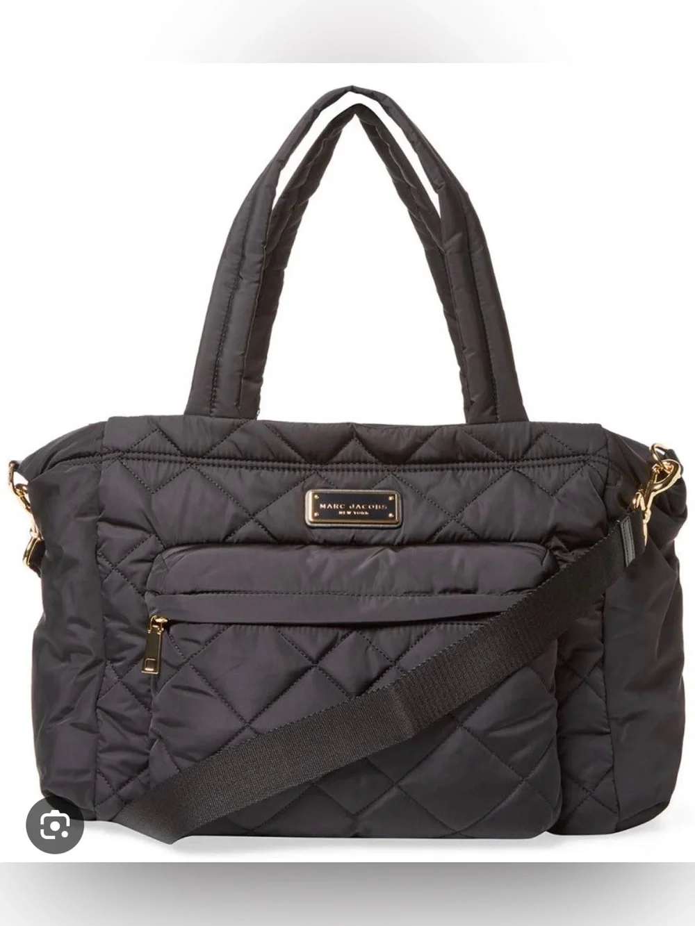 Marc Jacobs Marc Crosby Nylon Quilted Diaper Bag in black
